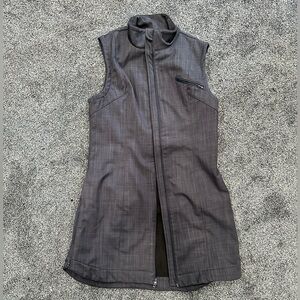 Betabrand long blue gray vest